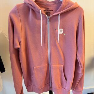 NWT Pure Barre Full-Zip Hoodie, Feelin' Festive, Mauve Pink color, Size Medium